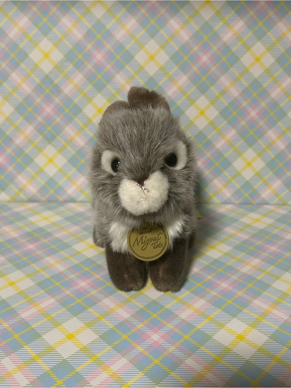 Gray Plush Bunny Toy for Small Pets